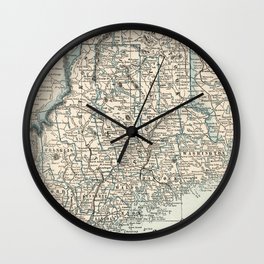 Vintage Map of Maine (1893) Wall Clock
