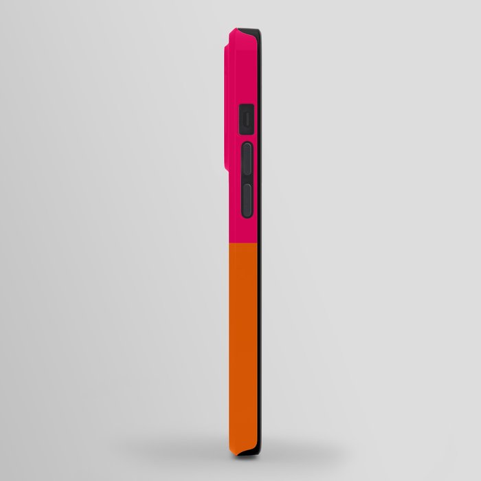 Bright Pink Orange Two Tone Minimalist Color Block