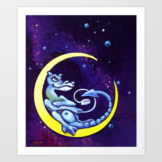 Midnight Surfer Art Print