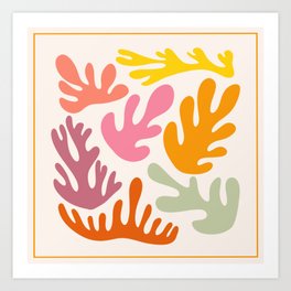 Candy Coral Matisse  Art Print