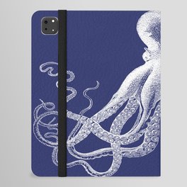 Octopus | Vintage Octopus | Tentacles | Navy Blue and White | iPad Folio Case