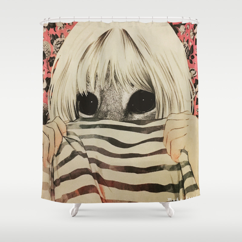 Peeping Cat Shower Curtain By Mahasdaydream Society6