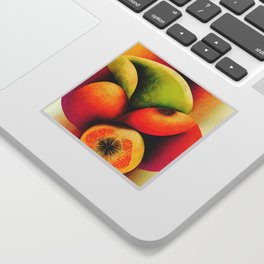 Tropical Fruit - Abstract Minimalist Digital Retro Poster Art Sticker