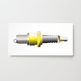 New Spark Plug Metal Print | Sparkplug, Spark, Car, Threaded, Motor, Graphic Design, Abstract, Electrode, Drawing, Isolatedonwhite 