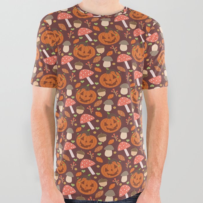 Fall Pattern All Over Graphic Tee