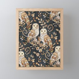 Wooden Wonderland Barn Owl Collage Framed Mini Art Print