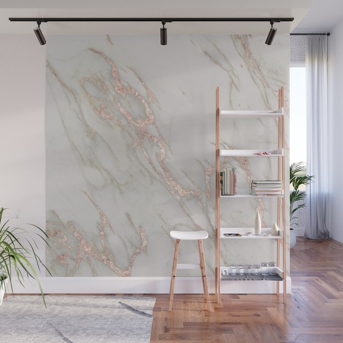 Marble Rose Gold Blush Pink Metallic By Nature Magick Wall Mural