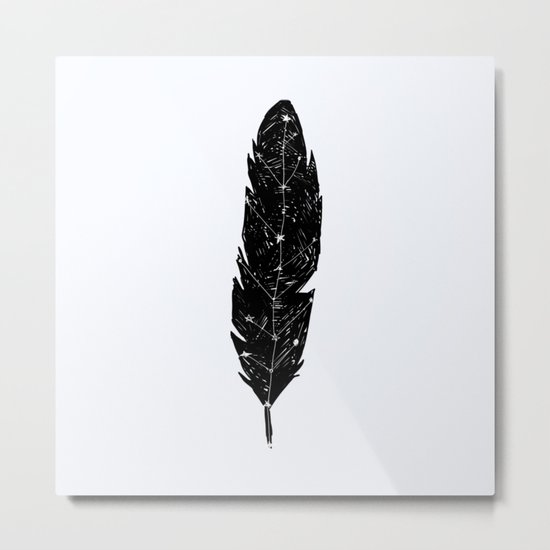 Constellation Feather Metal Print