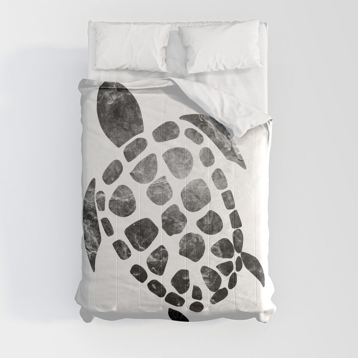 Minimal Sea Turtle #1 #animal #decor #art #society6 Comforter