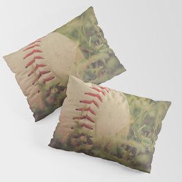 Used Baseball in Grassy Field wth Aged Effect Pillow Sham