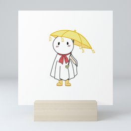 Tenki no ko nagi yellow umbrella Mini Art Print