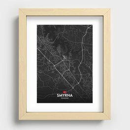 Smyrna, Tennessee, United States - Dark City Map Recessed Framed Print