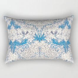 William Morris blue honeysuckle tropical floral textile 19th century pattern print for duvet, pillow, curtain, shower curtain, bathroom, prints and home and wall decor Rectangular Pillow