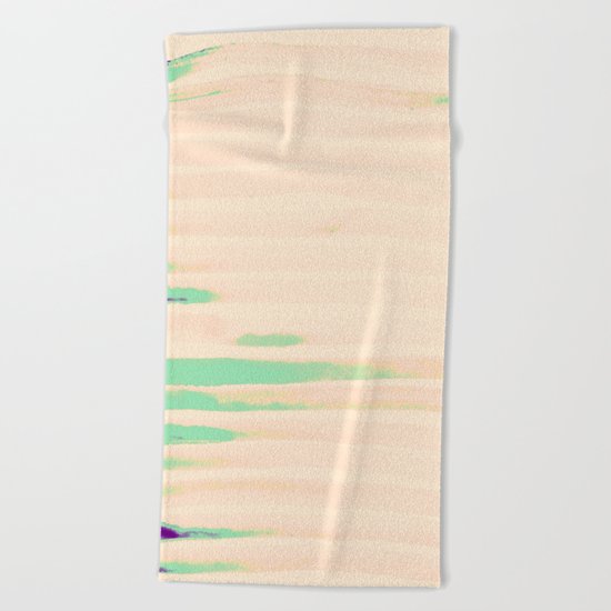 Green Greenery Stripes Beach Towel