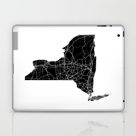 New York Black Map Laptop & iPad Skin