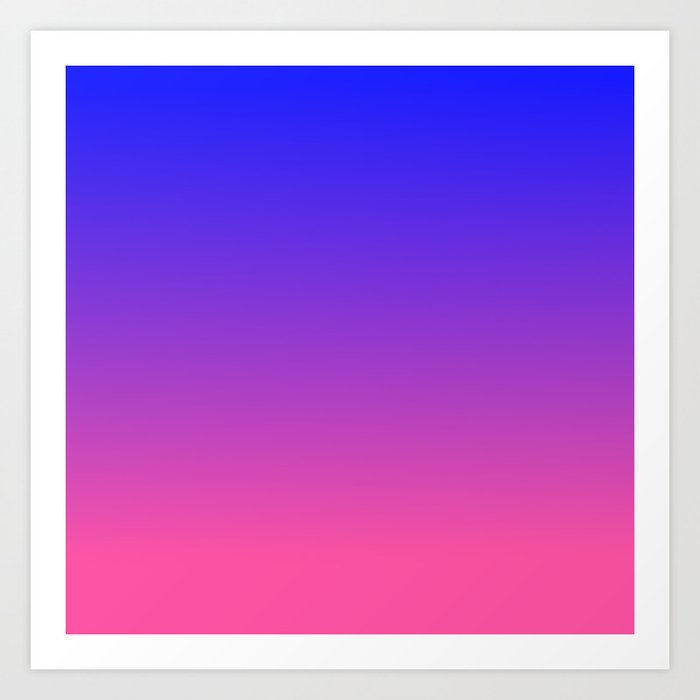 OMBRE BLUE & PINK COLOR  Art Print