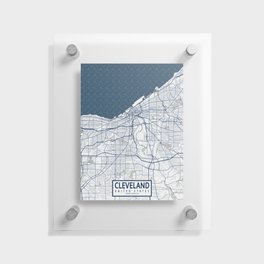 Cleveland City Map of Ohio, USA - Coastal Floating Acrylic Print