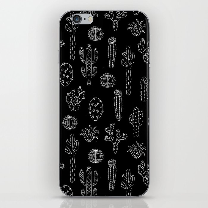 Cactus Silhouette White And Black iPhone Skin