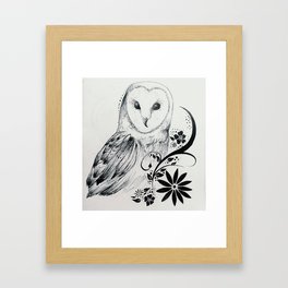 Tribal Flower Owl Framed Art Print