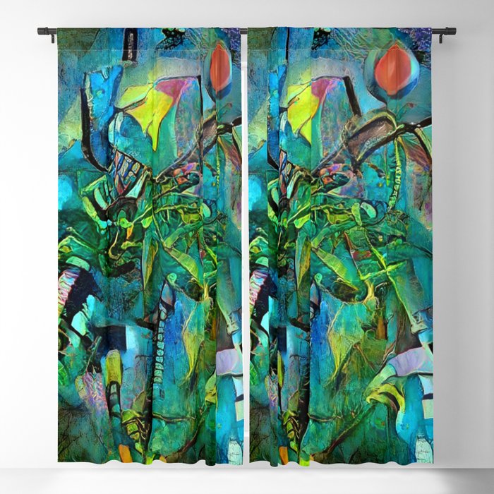 Abstract Green Composition Blackout Curtain