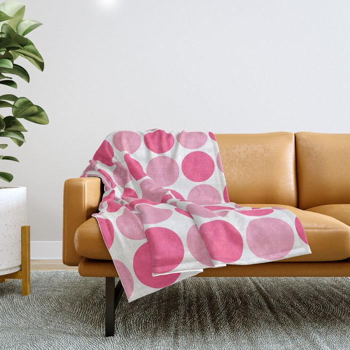 the pink dots Throw Blanket