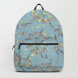 Pale blue and rosé - flowers trip Backpack