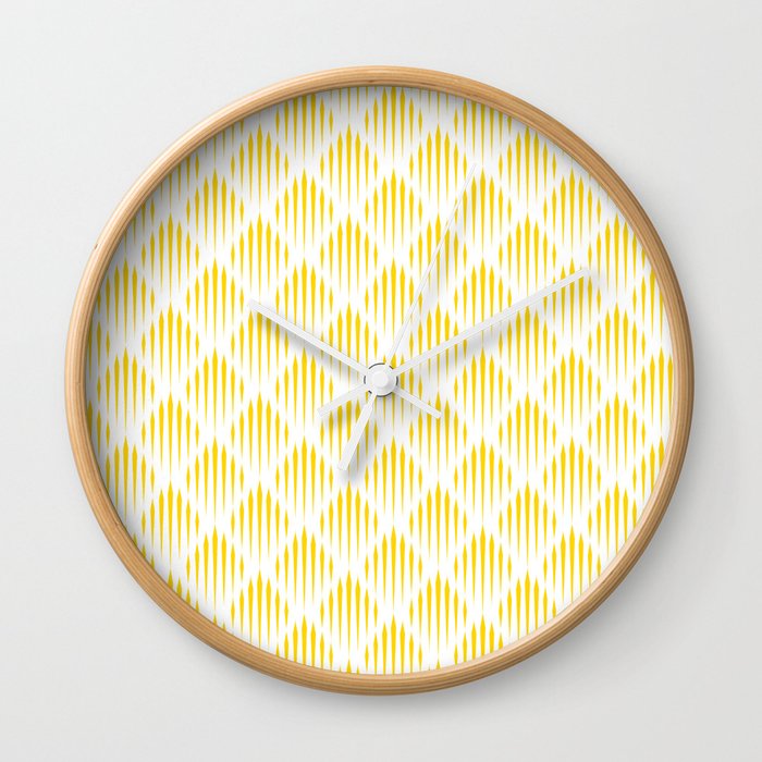 Yellow Abstract Pattern Wall Clock