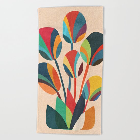 Ikebana - Geometric flower Beach Towel