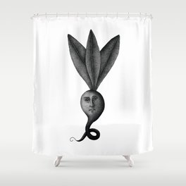 Medieval beetroot dotwork illustration Shower Curtain