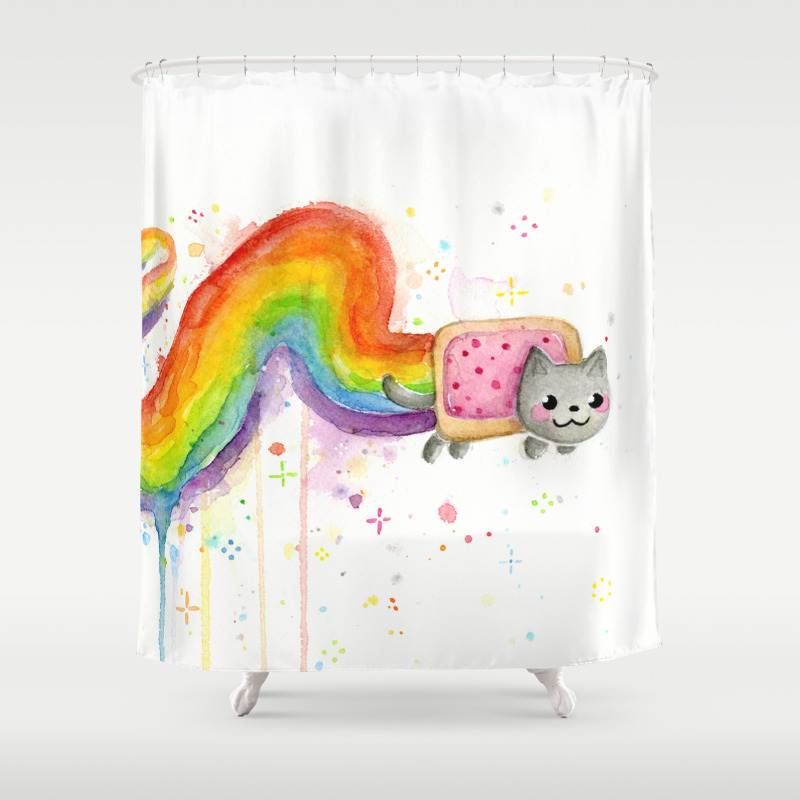 Rainbow Cat In Pop Tart Shower Curtain By Olechka Society6