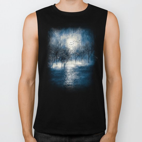 Paisaje y color (azul) Biker Tank