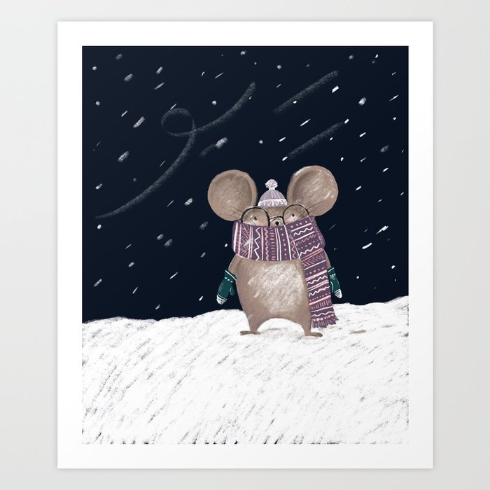 Christmas Mouse Art Print