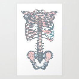 Colorful Rib Cage I Art Print | Digital, Bones, Pop Art, Stencil, Beautiful, Ribs, Skeleton, Ink, Bone, Anatomy 