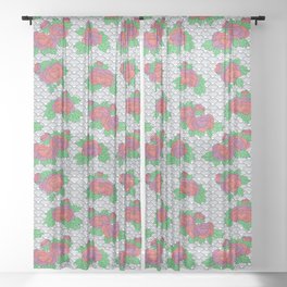 Vintage Japanese Flowers And Waves Sheer Curtain
