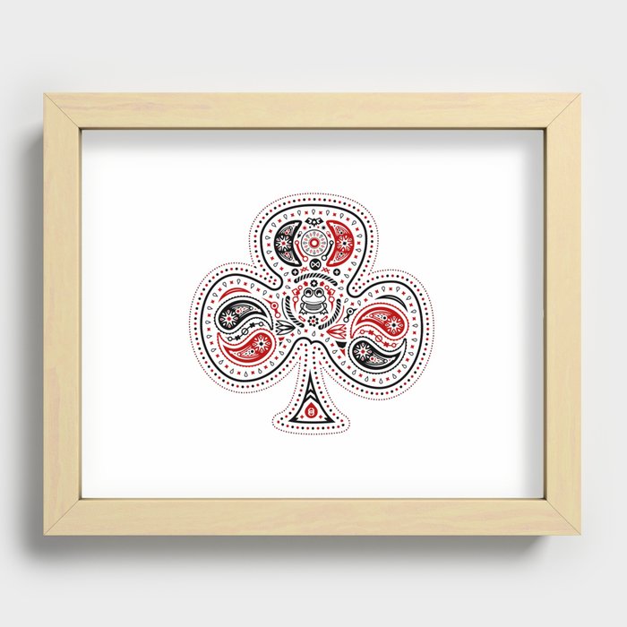 83 Drops - Clubs (Red & Black) Recessed Framed Print