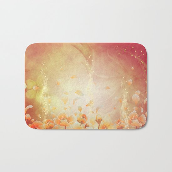 Elegant, colorful floral design Bath Mat