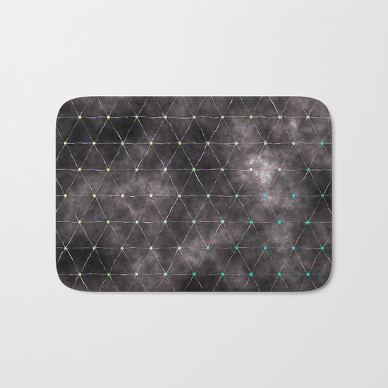 Galaxy - modern abstract dark grunge triangles pattern Bath Mat