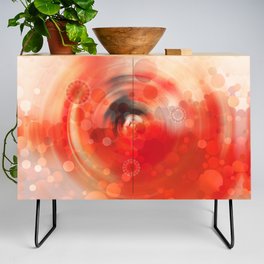 Victory Dance - Red And Black Abstract Art Credenza