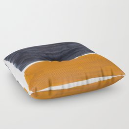 Minimalist Mid Century Modern Colorful Color Field Rothko Navy Blue Yellow Ochre Floor Pillow