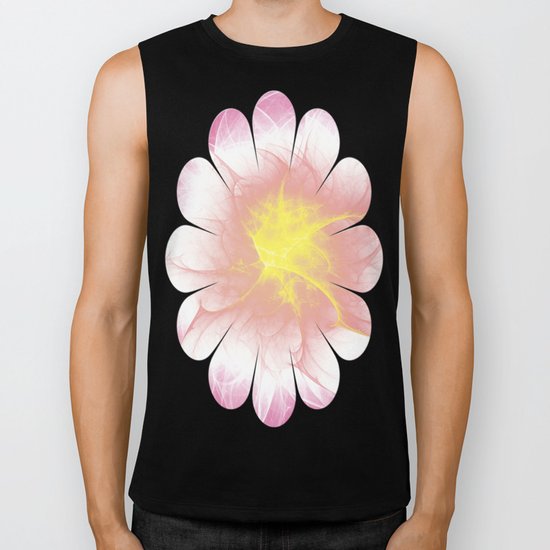 Pink Flower Fractal Biker Tank