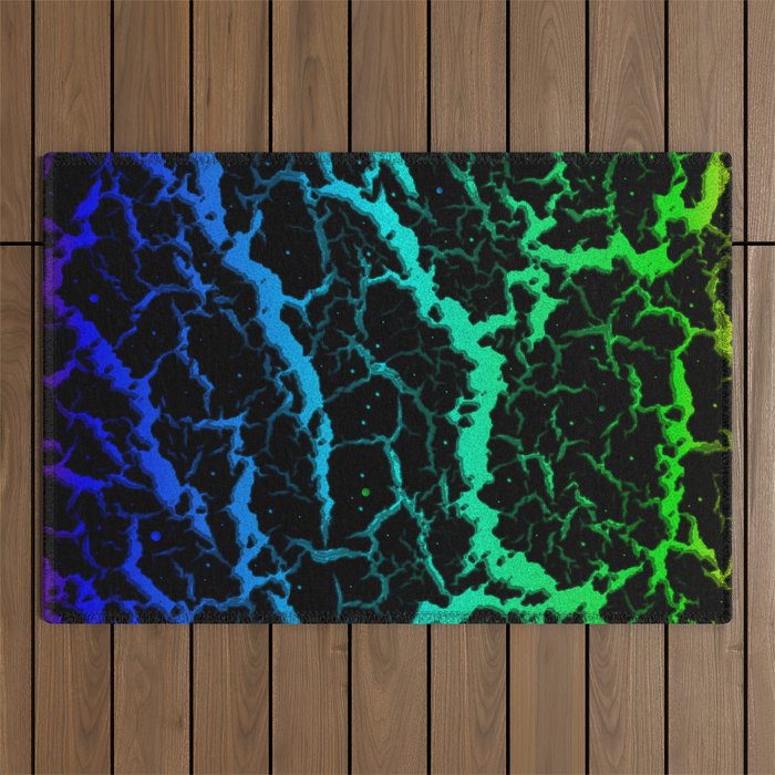 Cracked Space Lava - Rainbow PBCGY Outdoor Rug