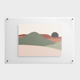 Mountains Terracotta 2 - Green Brown Pastel Floating Acrylic Print