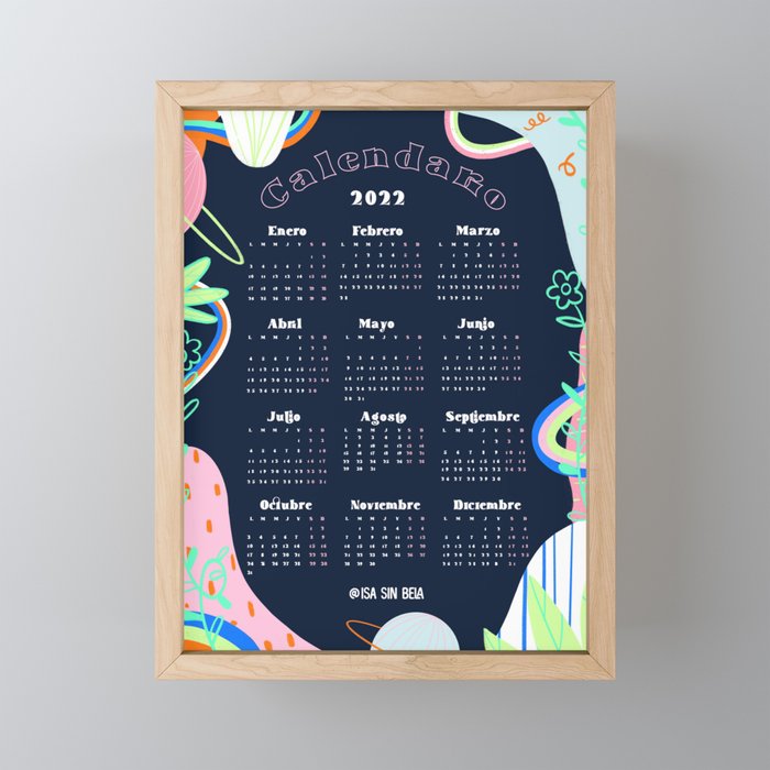 2022 Calendar funky vibe Framed Mini Art Print
