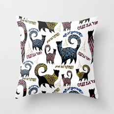 Le Snobby Cat Throw Pillow