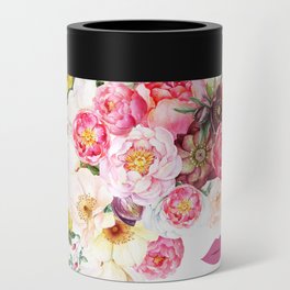Rose Crown Portrait Flowers Graphic Print - Floral Tropical  Can Cooler