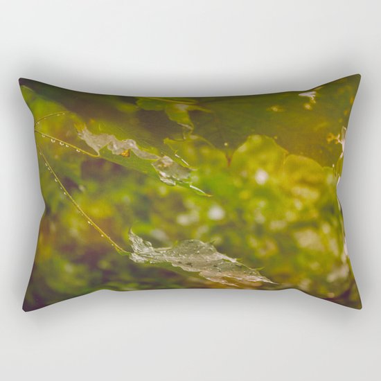 Rainy autumn leaves Rectangular Pillow