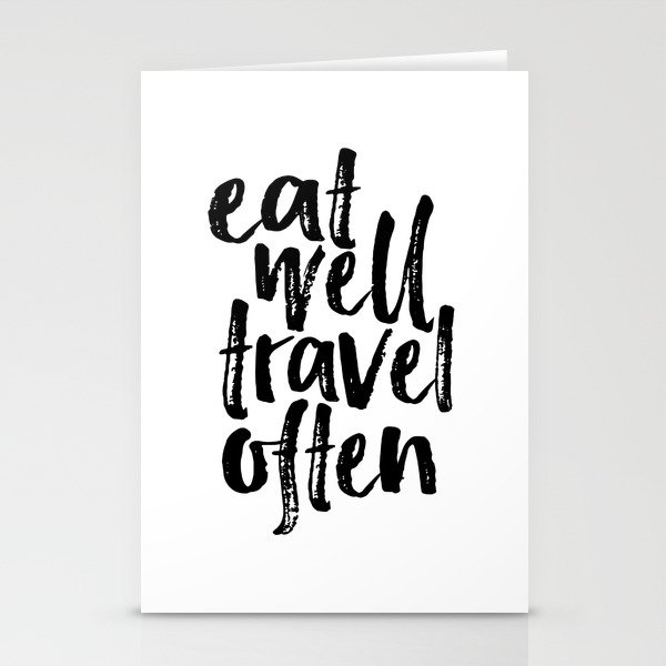 Eat Well Travel Often Print Printable Wall Art Travel Quote Life Quotes Modern Wall Art Motivational Stationery Cards By Typohouseart Society6