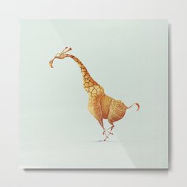Giraffe Metal Print | Yellow, Painting, Stylized, Creative, Acrylic, Happy, Style, Color, Concept, Art 