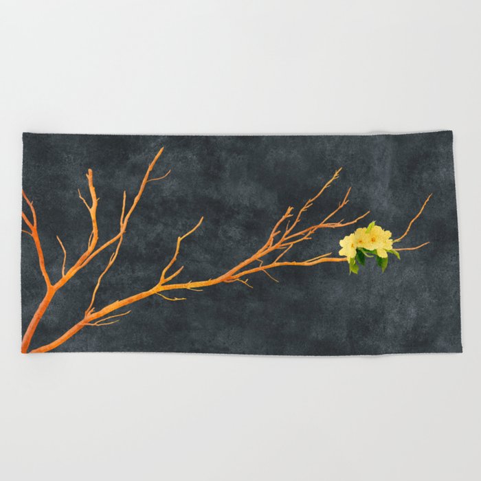 Florescentia | Gold on a Tree Beach Towel