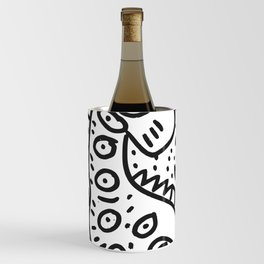 Cool Graffiti Art Dinosaur Black and White  Wine Chiller